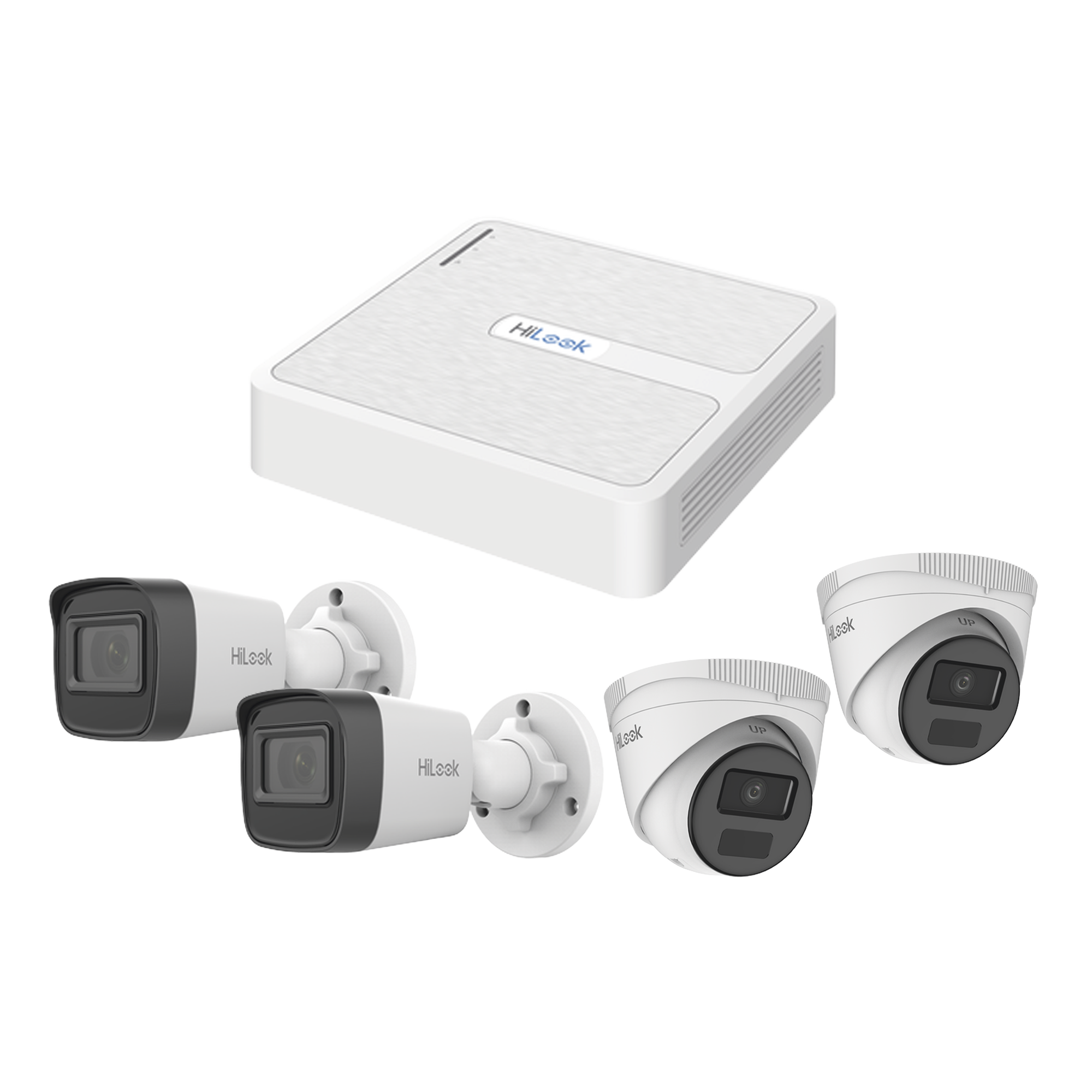 Kit IP 2 Megapixel / NVR de 8 Canales con 8 Puertos PoE / 2 Cámaras IP Bala para Exterior / 2 Cámaras IP Domo para Exterior