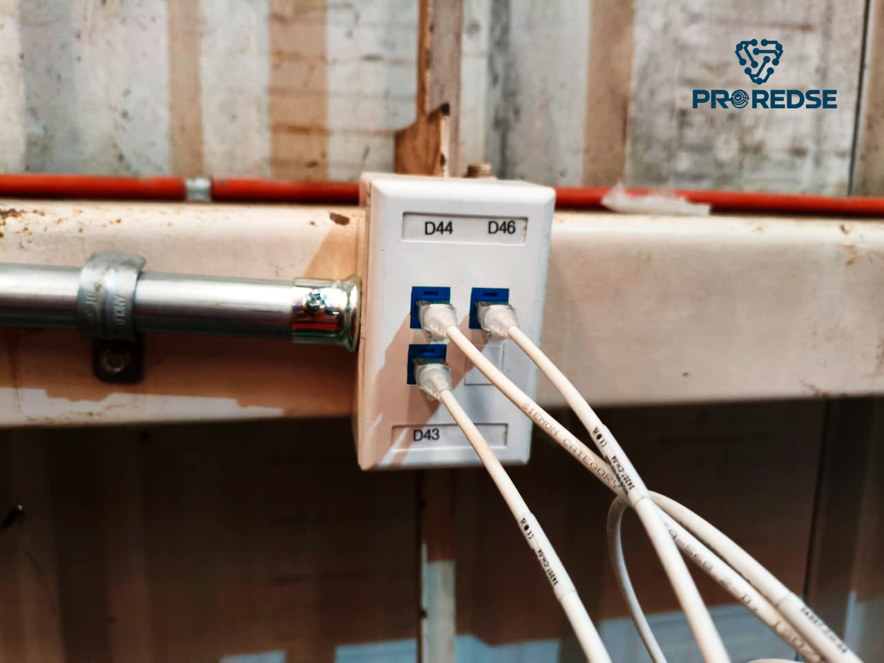 Instalacion de Nodos de red CAT6 en almacén